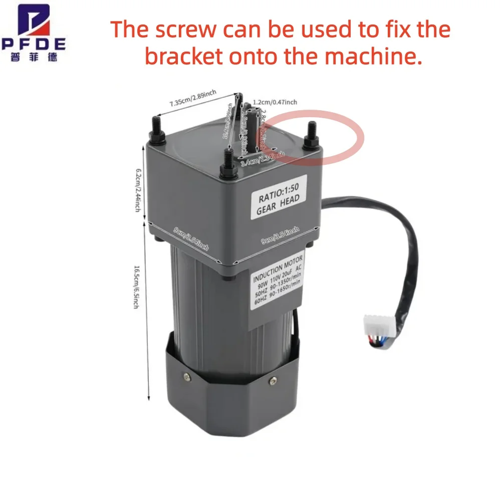 90W 220V   Single-Phase AC Gear Motor with Speed Adjustable Controller Governor Geared Motor and Speed Controller KIT