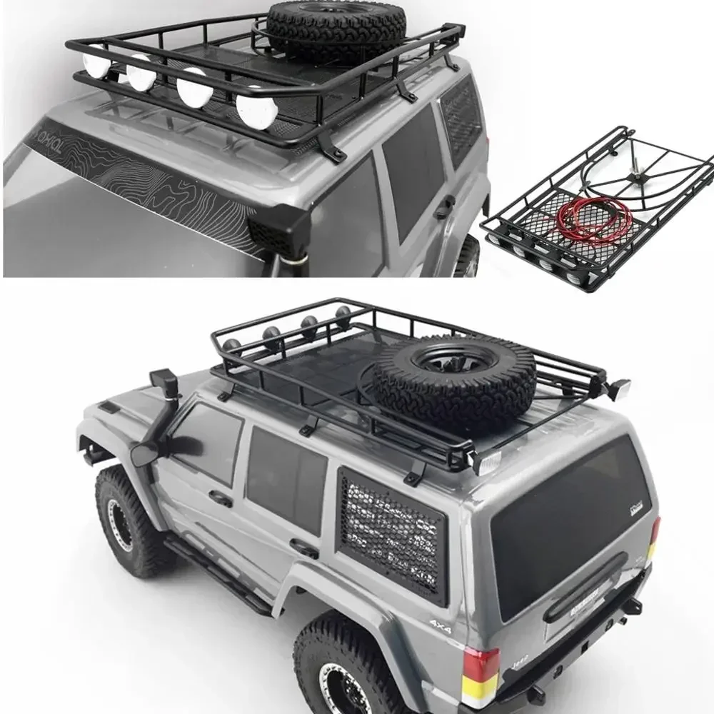 

Metal Roof Rack with LED Lights for 1:10 RC Rock Crawler AXial SCX10 & SCX10 II 90046 D90