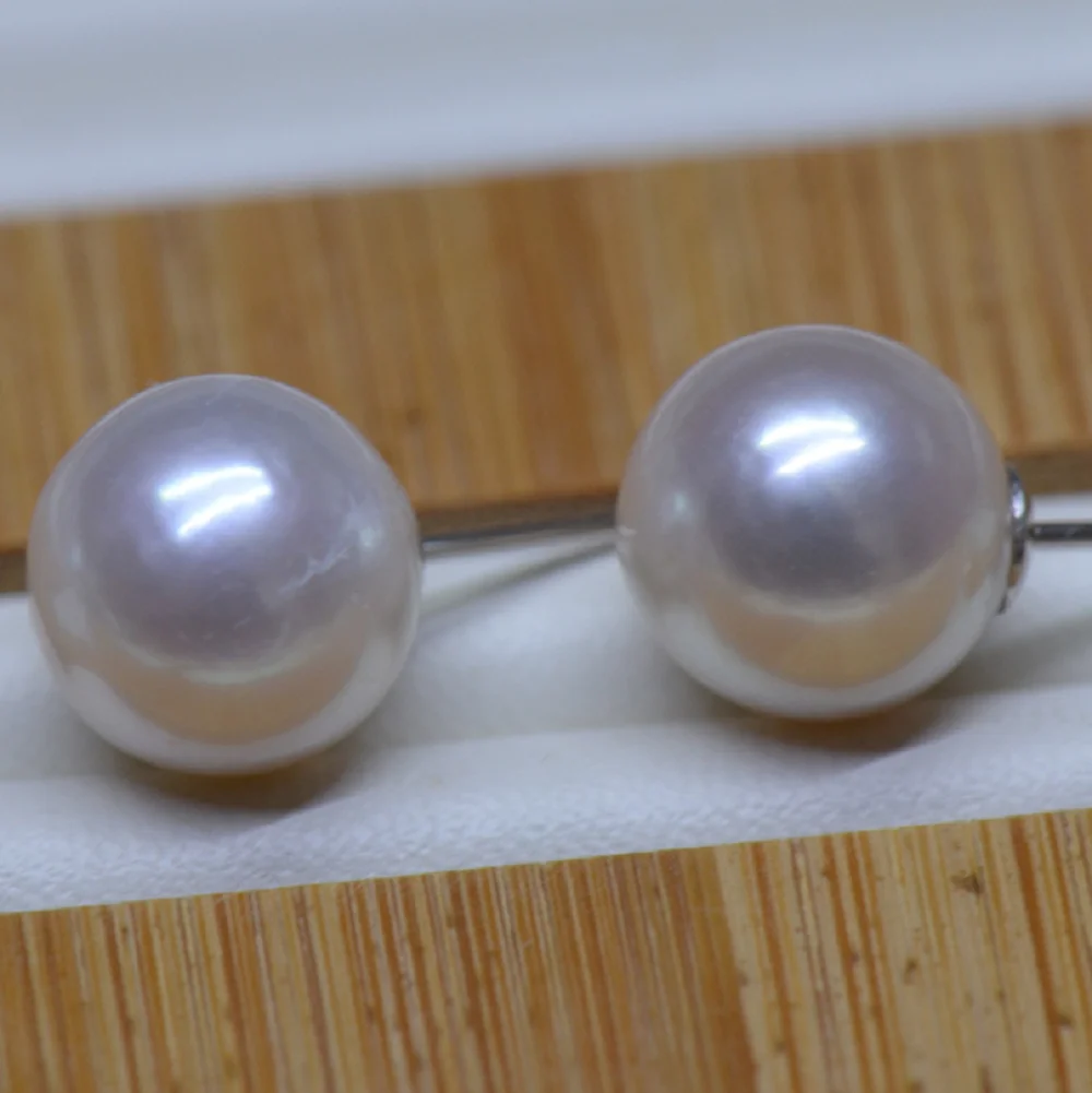 Japan Akoya AAAA 8-9MM 9-10MM 10-11MM 11-12MM 12-13mm 13-14MM 4A Edison Near Round Flawless Pearl Earnail 14kp Platinum Earpin
