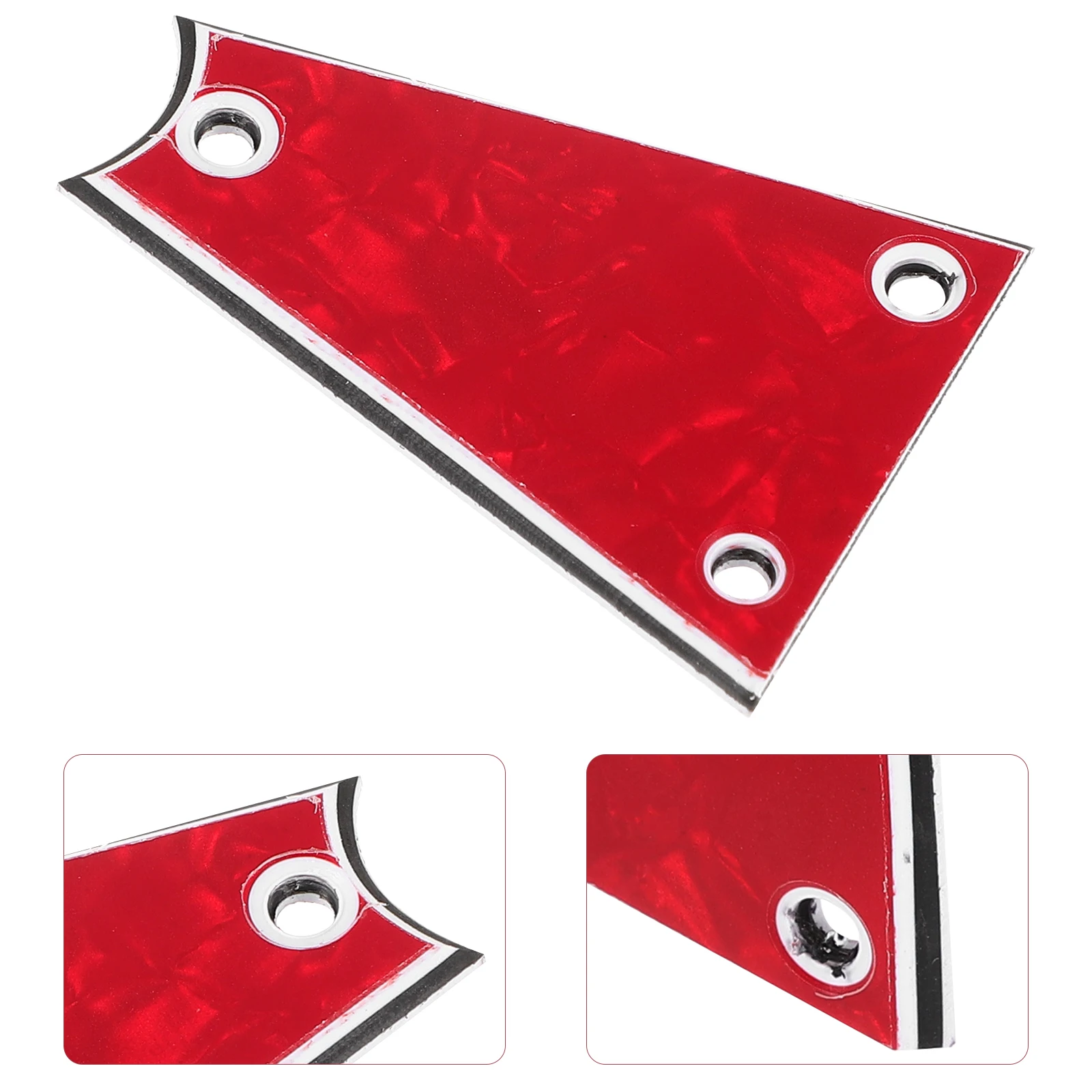 

Red Plastic Truss Rod Cover For Electric Bass 3 Hole Detachable Durable Pvc Guitar Replacement Parts 3 Ply Triangle Neck