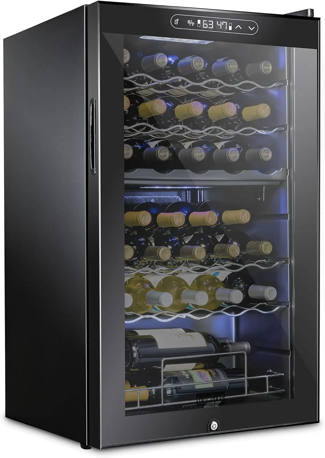 Bottle Dual Zone Wine Cooler Refrigerator w/Lock | Large Freestanding Wine Cellar