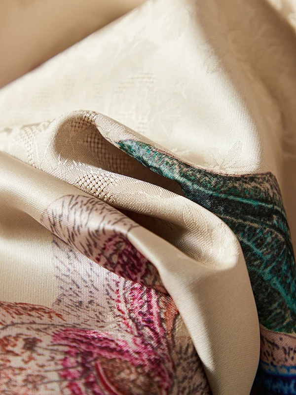 

Ретро Sle Silk irts ort Sve Воротник-стойка Двойной марлевый материал Китайский топ Лето для поездок на работу Прямой крой