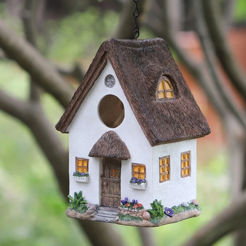 Nido per uccelli in resina, casa per allevamento uccelli, casa sospesa per uccelli, accessori per cortile