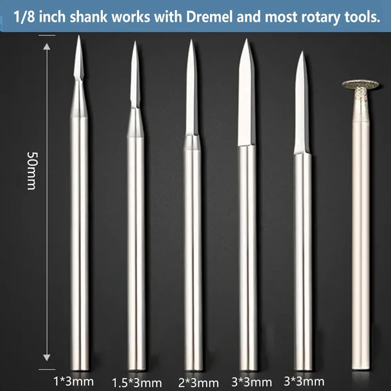 Houtsnijwerk Boor Set Voor Roterend Gereedschap 6 Stuks Graveren Boor Accessoires Bit Hout Ambachten Slijpen Gereedschap 3Mm