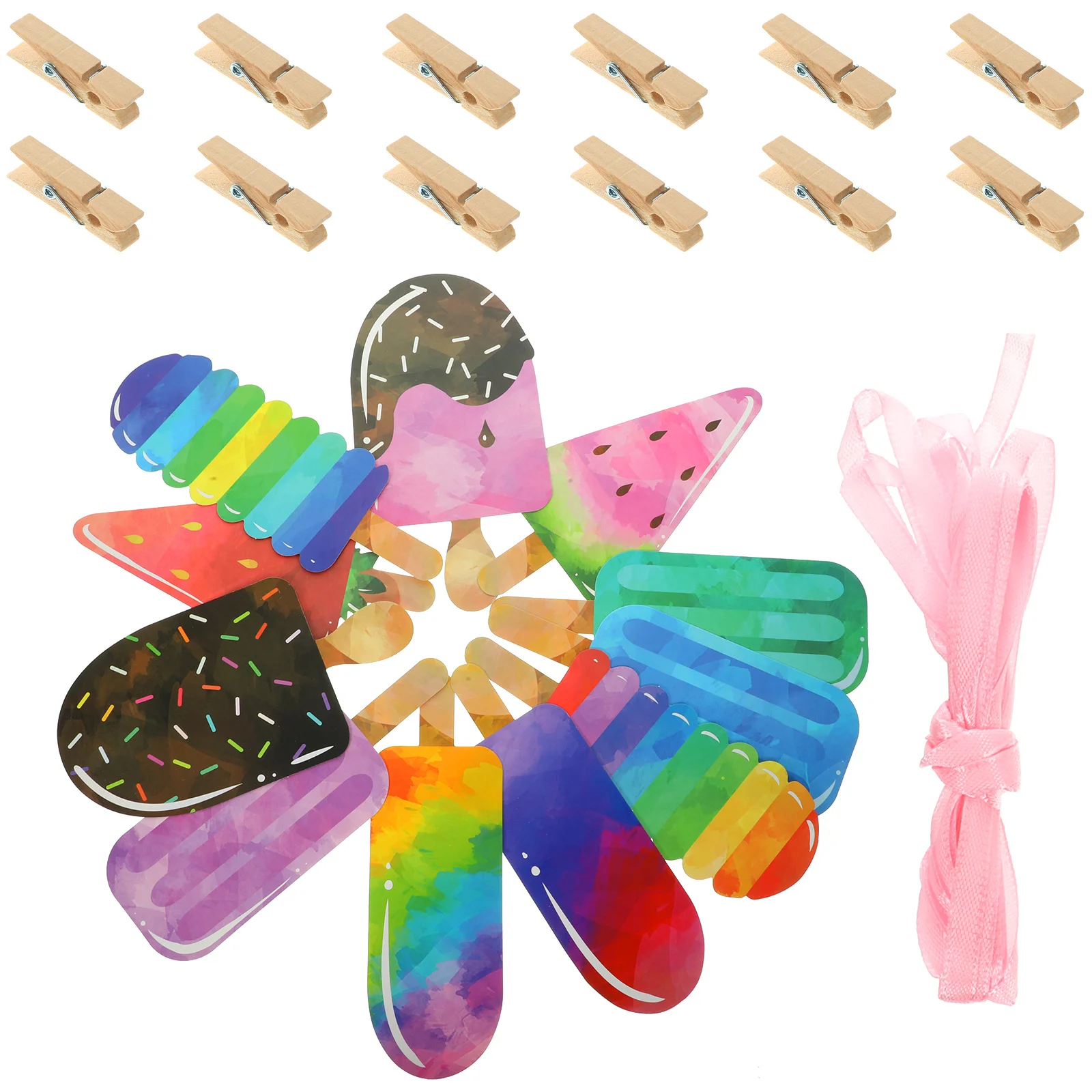

Summer Party Decoration Ice Cream Hanging Flag Popsicle Banner Holiday Banners Birthday Party Supplies Practical