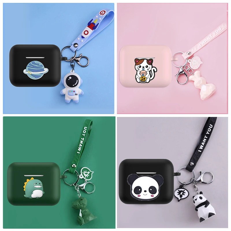 소니 링크버즈 S 케이스 WF-LS900N 만화 우주 비행사 팬더 공룡 동물 실리콘 이어폰 커버, 귀여운 소니 링크버즈