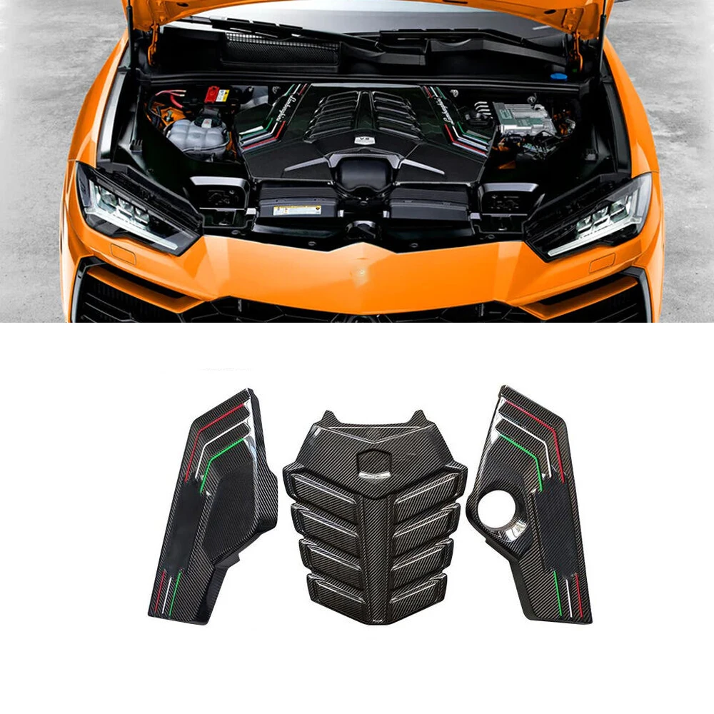 

For Lamborghini URUS 2018-2022 Real Dry Carbon Fiber Replacement Engine Cover Car Hood Engine Cover Full Set Interior Trims