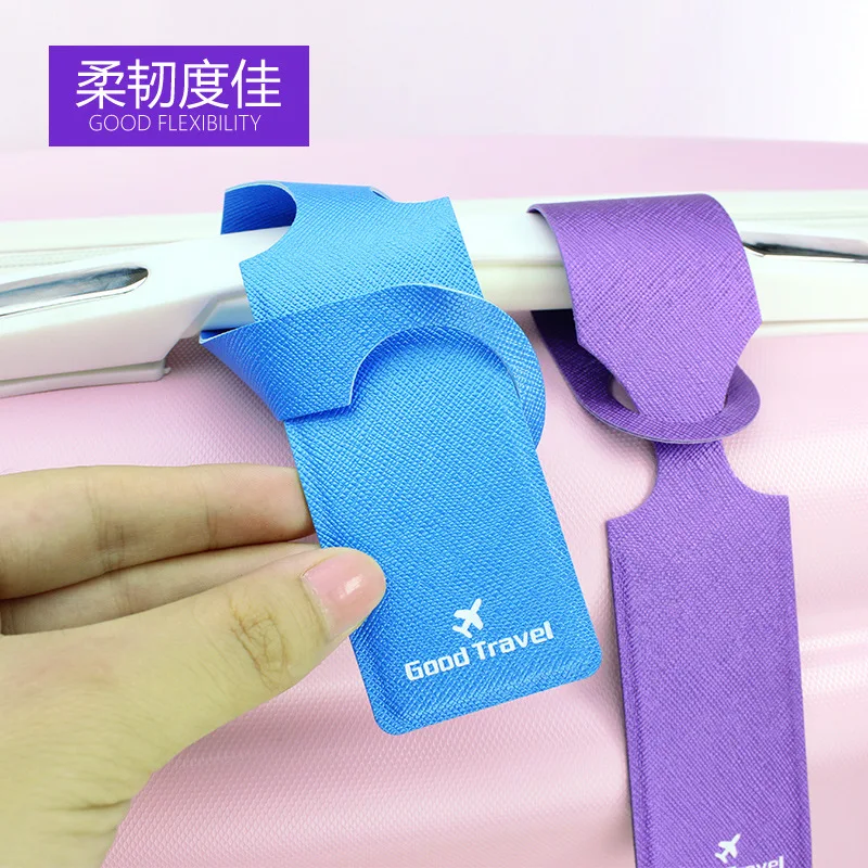 1pc New PU Luggage Tag Cover Creative Accessories Travel Suitcase ID Address Holder Letter Baggage Boarding Tags Portable Label