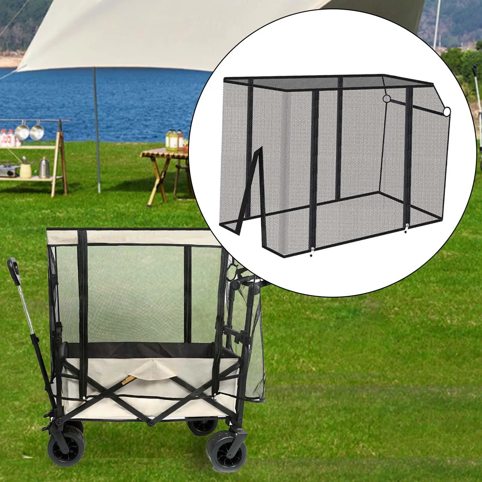 Wagon Mosquito Net Cover Wagon Accessories for Outdoor Utility Folding Wagon Folding Trolley Cart Garden Beach Cart Accessories