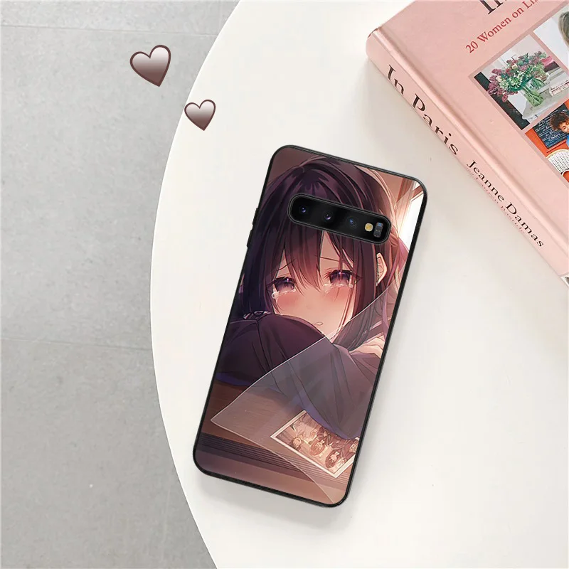 For Samsung Galaxy S21 FE S22 S23 Ultra 5G S20 Plus S10 Lite S9 S8 Cartoon Crying Girl Soft Phone Shell Case Cover