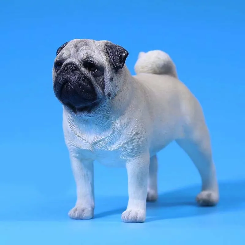 Mnotht 1/6 Scale 4Color Pug Carve Model Simulation Animal Pet Dog Model Toys For 12inch Action Figure Accessories Scene Collect