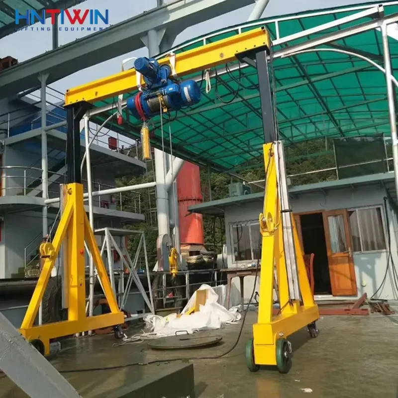 HNTIWIN China High Quality 1 TON Railess Single Girder Mobile Gantry Crane Lifting Height Wireless Remote Control 3-Year
