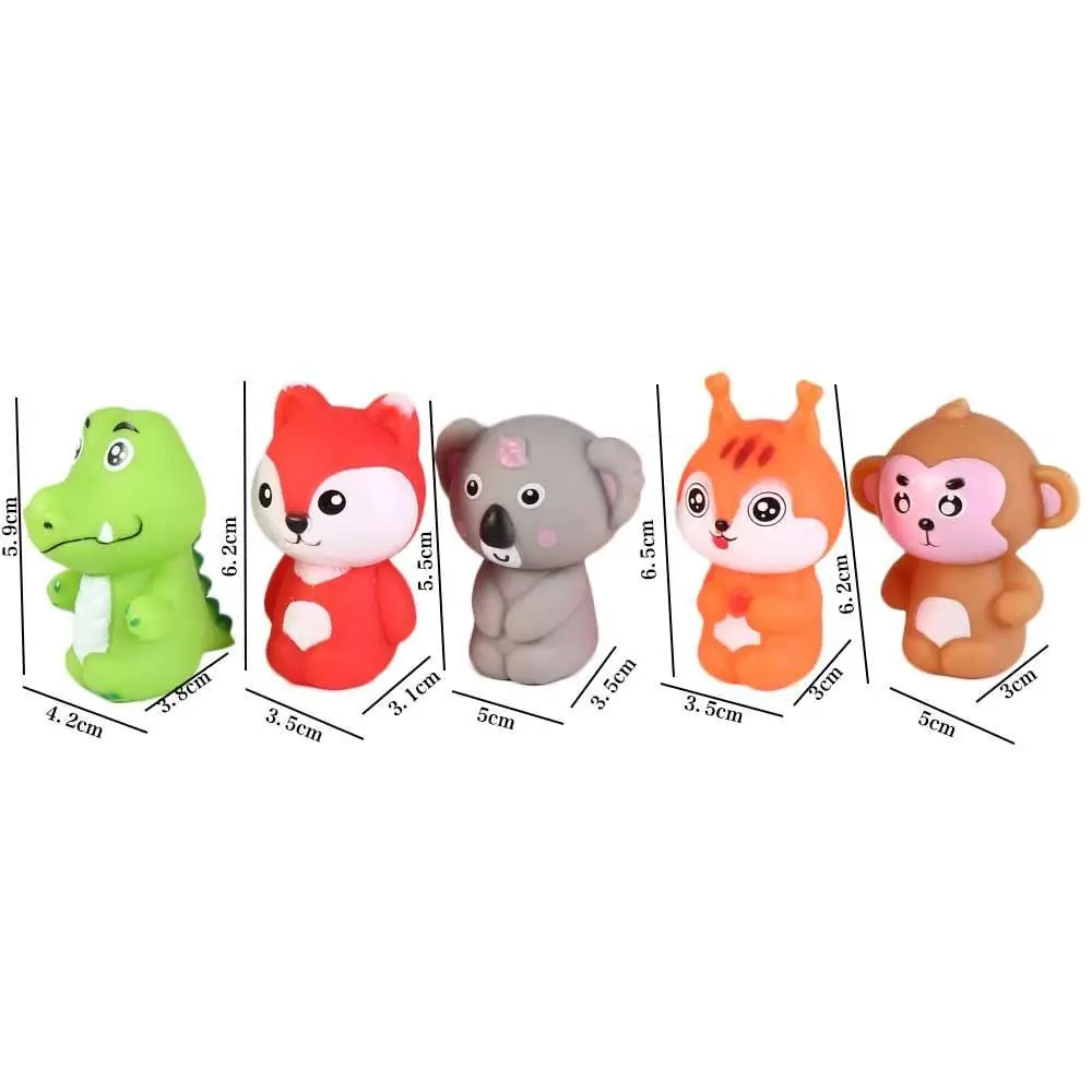 5pcs/set Finger Puppets For Kids Baby Mini Animals Educational Tiny Hands Toys Children Colorful Rubber Finger Puppets Theater