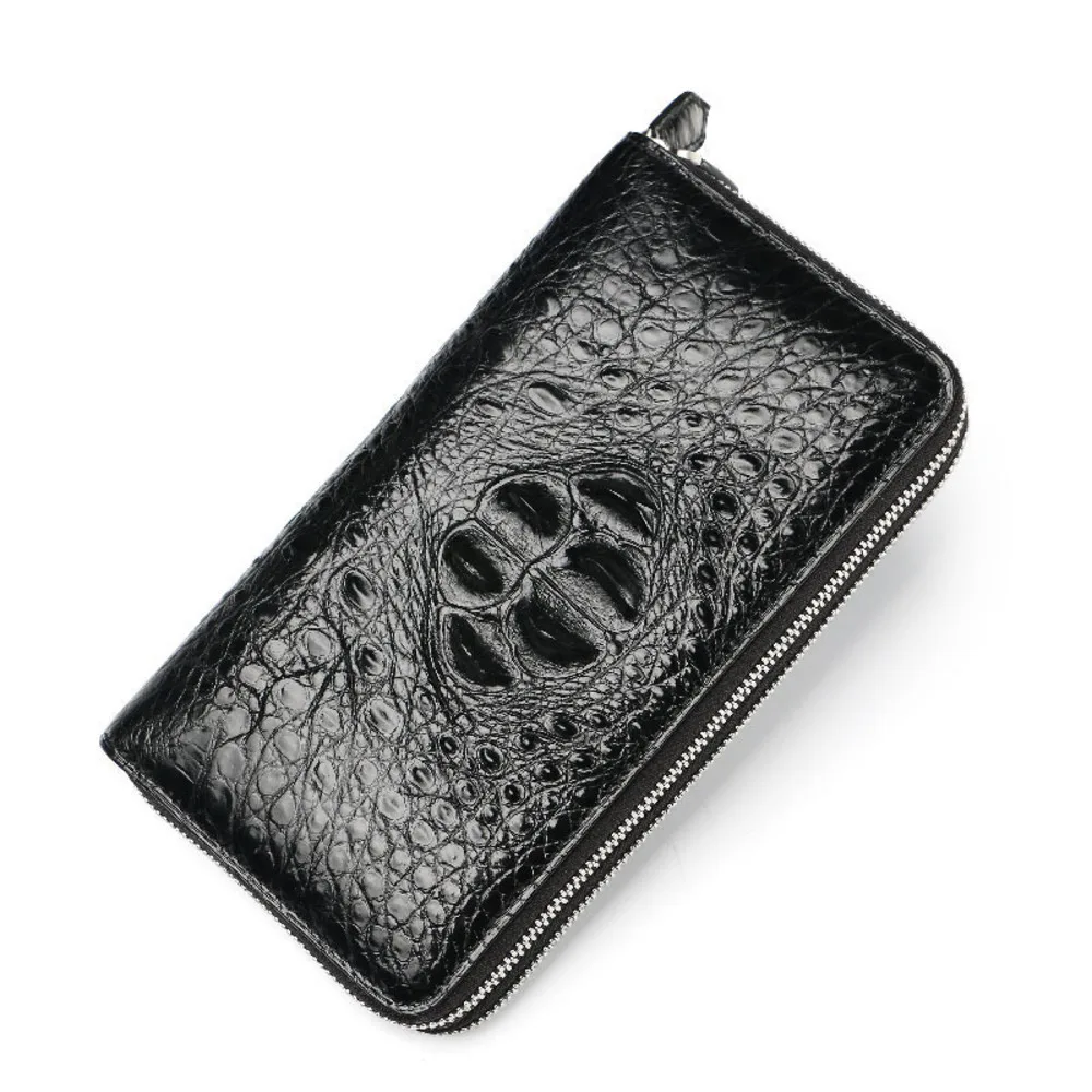 

Double Pull Multi-card Genuine Crocodile Leather Business Large Capacity Handheld Clutch Men's Long Wallet Coin Purses Holders
