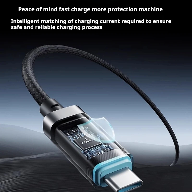 CUKTECH No.6 Braided Digital Display USB-C Cable - Dual Type-C PD Fast Charging for iPhone 16 Pro Max/Xiaomi 15/MacBook (Car/Hom