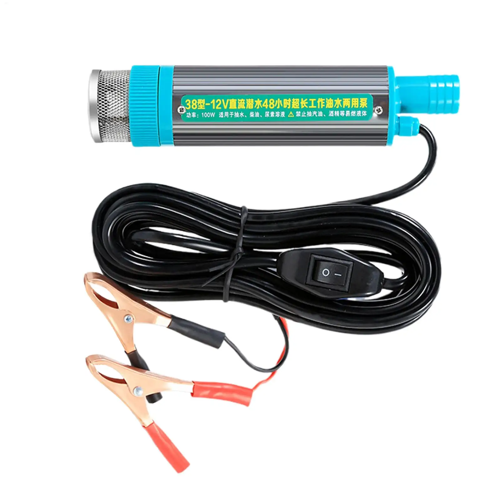 

Водяной насос, электрический погружной насос, 2 зажима типа «крокодил», портативный инструмент для заправки для автомобильного грузовика, фермы, лодки, каравана