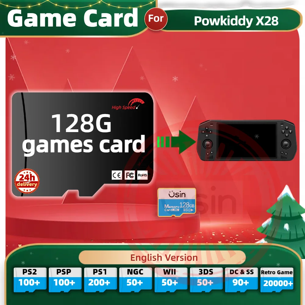 Memory Game Card For Powkiddy X28 X18S English version Retro PS2 PSP Games Android Gaming portable Console SD TF H-SPEED 128G