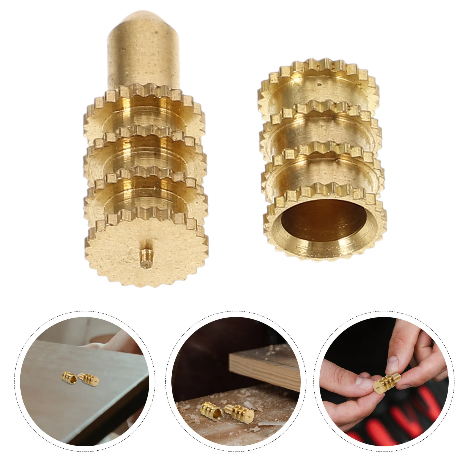 1Set Copper Dowel Pins Metal Table Leaf Hardware Set Table Bolt Sleeve Connectors Easy Install for Dining Tables