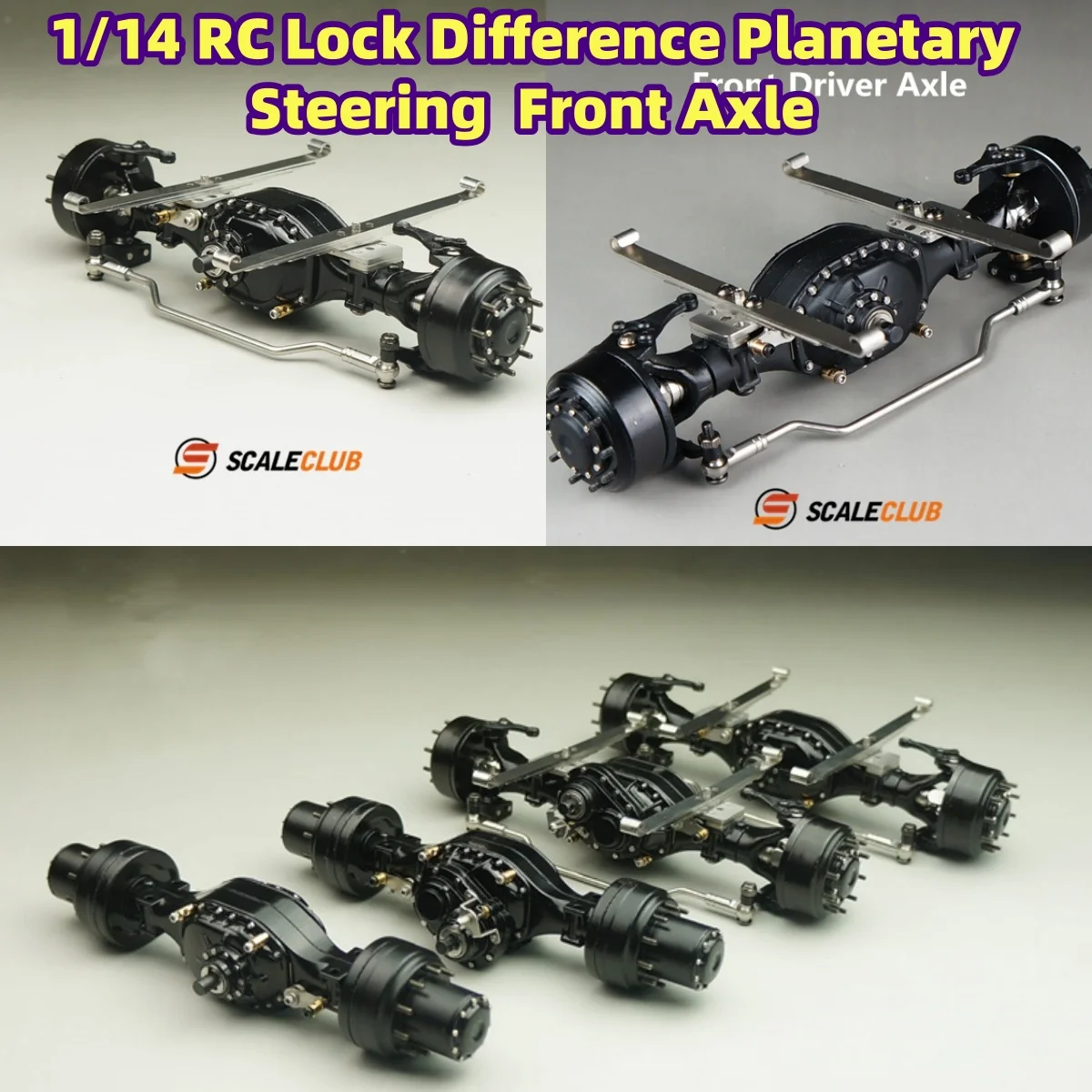

Разница с металлическим замком, планетарное рулевое управление, обновление передней оси для Tamiya 1/14 RC Scania 770S, тягач, детали модели «сделай сам»