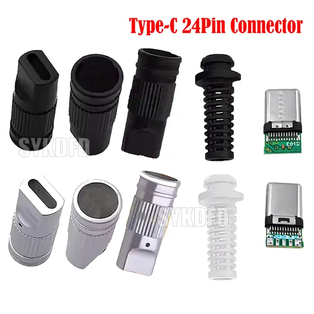 USB 3.1 24Pin Type-C Męskie 5 złączy lutowniczych do telefonu komórkowego Szybkie ładowanie 3A C TO C Z CC Podkładka lutownicza Naprawa DIY Wtyczka danych