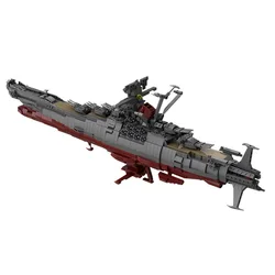 1782PCS Classic Animation Space Battleships Yamato Famous Military Weapon Aircraft Ship Model Building Blocks Kids Toy