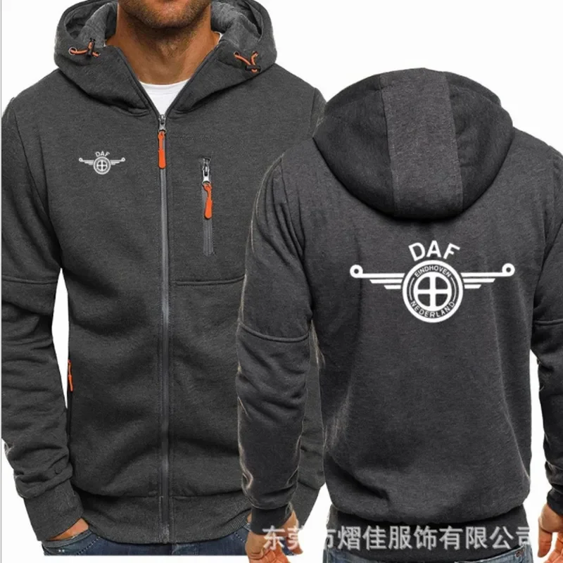 

2023 fashion men's Spring New motorcycle DAF Hoodie cotton casual zipper men's Hoodie