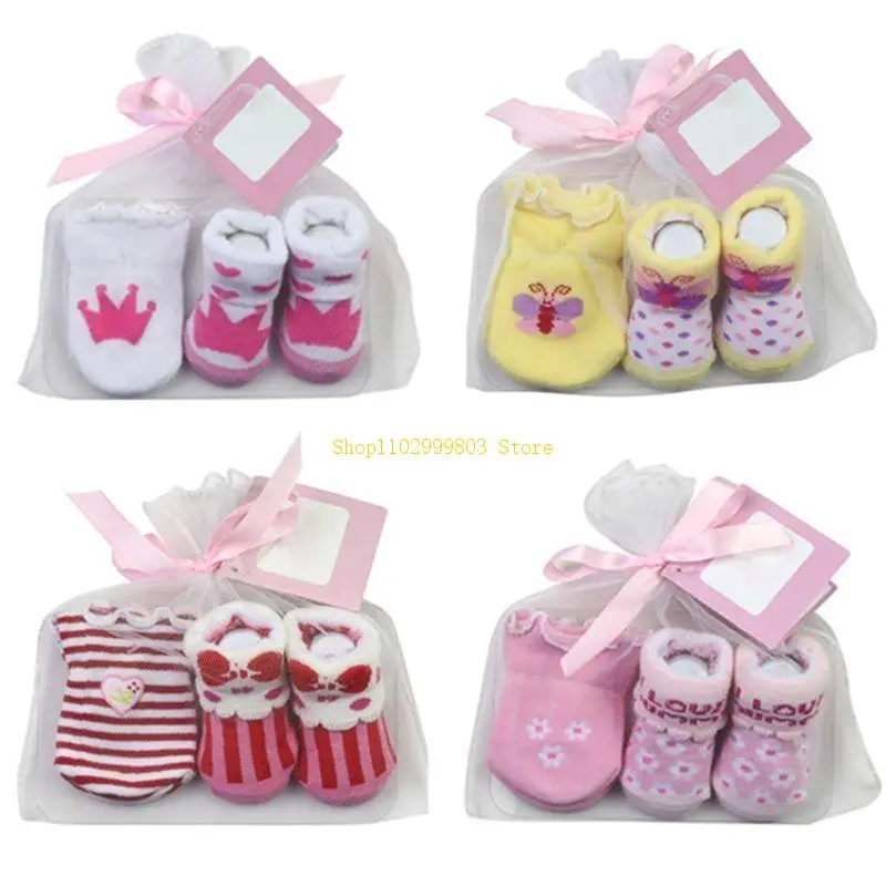 2 زوج الأطفال الاطفال الطفل الوليد الجوارب قفازات المضادة للخدش متعدد الألوان تنفس مرونة للحماية للوجه سوب J0MF