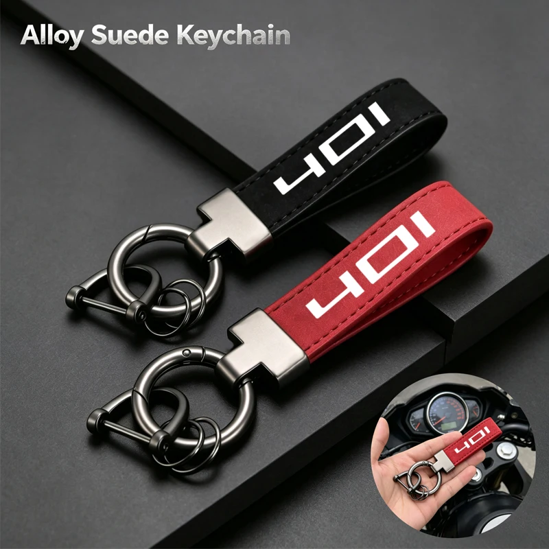 

Deluxe Fashion Suede KeyChain Horseshoe Buckle Motorcycle Key Ring For Husqvarna Svartpilen 401 VITPILEN 401 Keyring Accessories