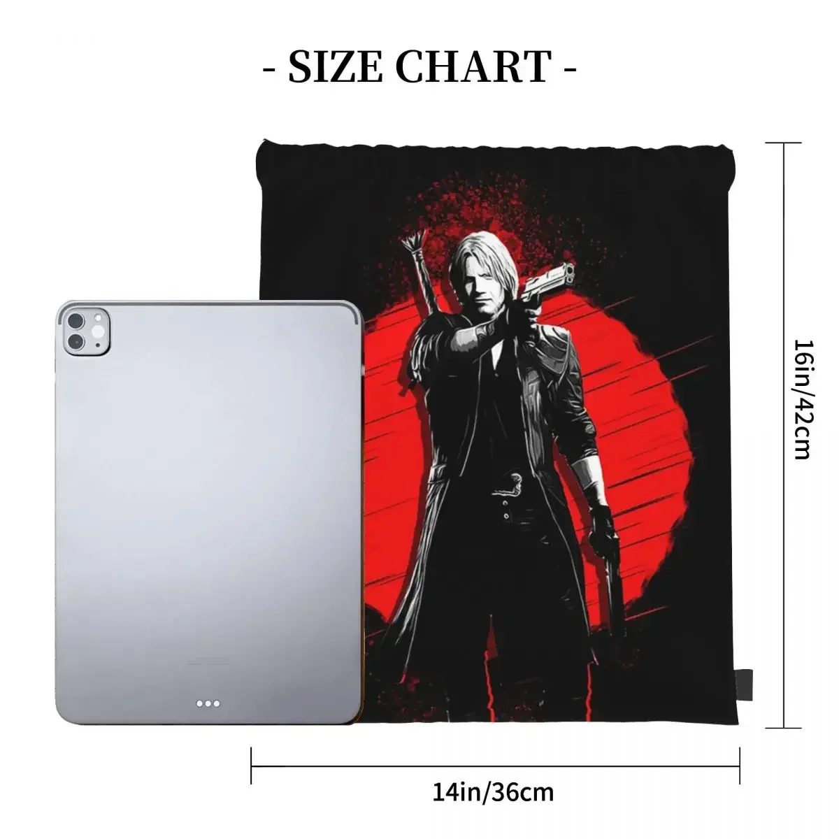 Dante - Devil May Cry Backpacks Portable Drawstring Bags Drawstring Bundle Pocket Sundries Bag BookBag For Man Woman Students