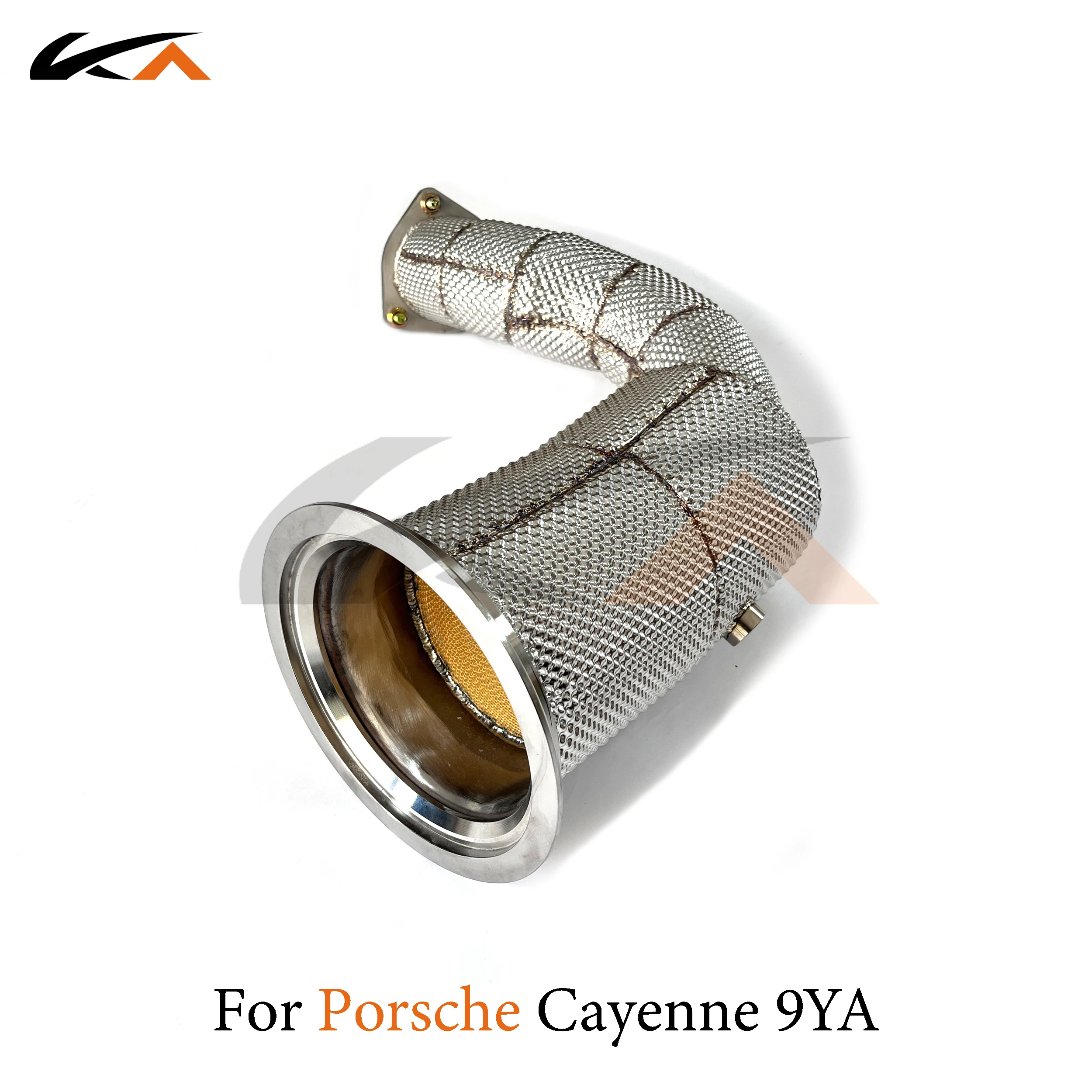 

KA Tuning exhaust steel downpipe for porsche cayenne 9YA 3.0t axle pipe with heat shield and high flow catalysis