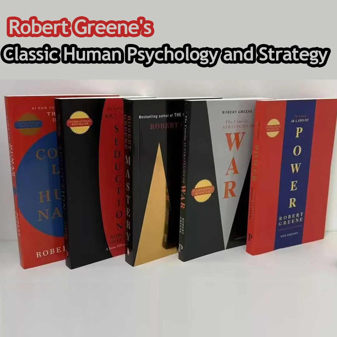 5Pcs/Set The Concise 48 Laws of Power English Book By Robert Greene - Classic Social Human Psychology And Strategic Thinking
