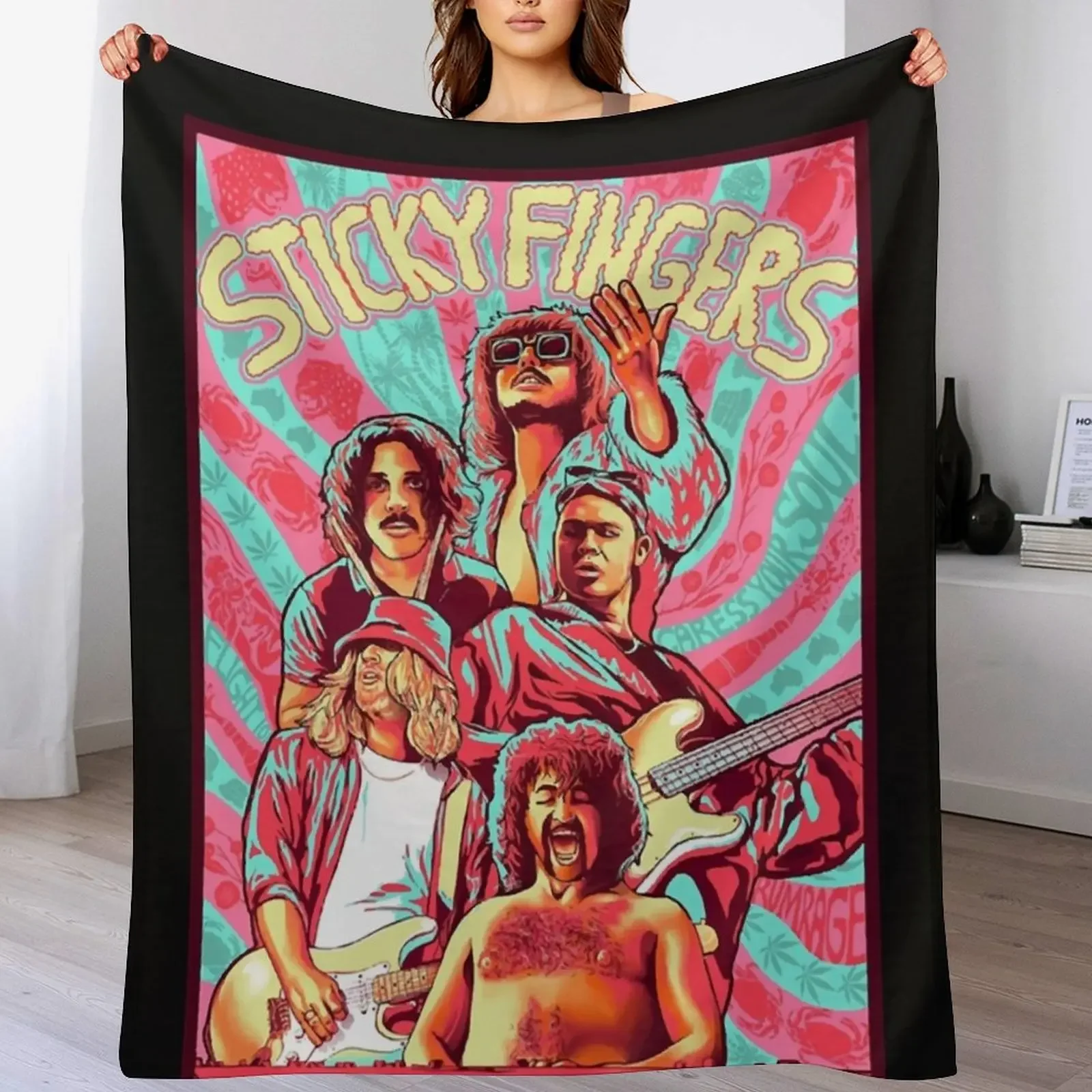

Sticky Fingers Essential T-Shirt Throw Blanket Quilt christmas gifts Comforter Moving Blankets