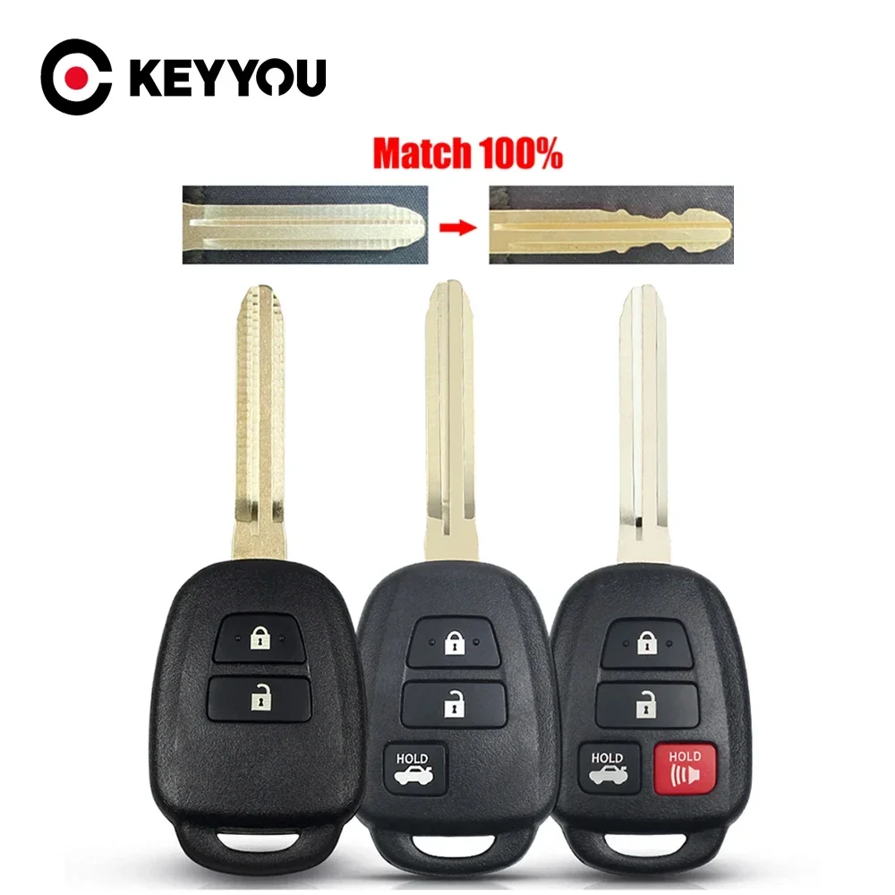 

KEYYOU 2/3/4 кнопки дистанционного ключа чехол для Toyota Camry 2012-2016 Corolla с обслуживанием резки с ЧПУ
