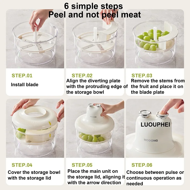 Multipurpose Electric Grape Peeling Machine Auto Small Fruit Peeling Tool Kitchen Peeler for Garlic Tomatoes Peeler Machine