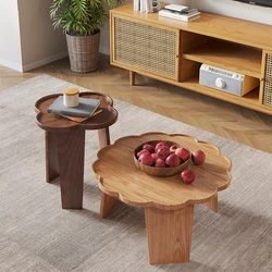 Couchtisch aus massivem Holz im japanischen Stil, Wolken-Couchtisch, Wohnzimmer, Zuhause, kleine Wohnung, Sofa, Beistelltisch, Kombinationstisch, minimalistisch, rund