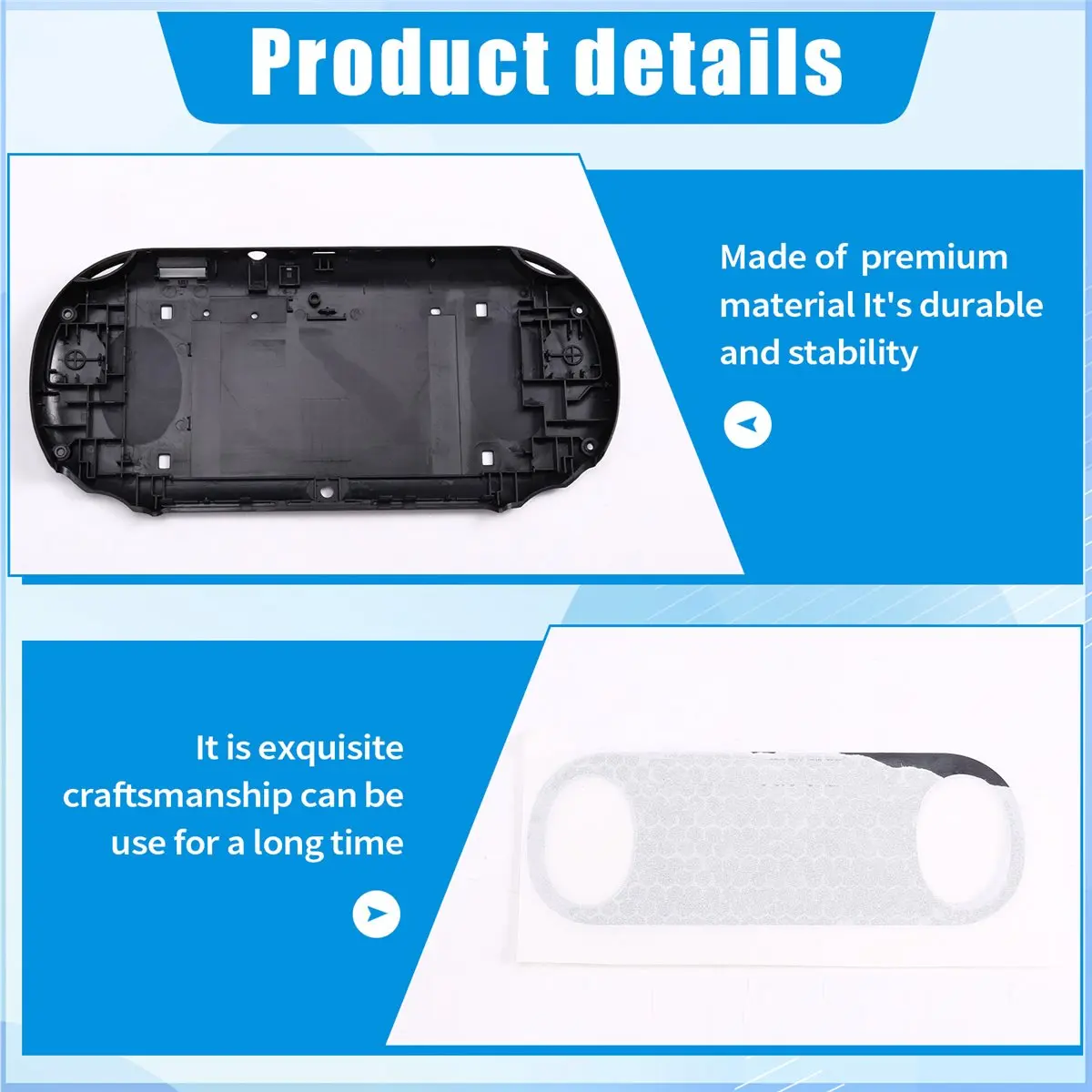 fitfit For PSV 2000 Replacement Back Cover Durable Rear Faceplate Case with Sticker Perfect Fit for Enhanced Gaming Experience
