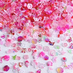 30PCS Mixed Design 3D Flatback Resin Nail Art Charms Accessories Glow In The Dark Bow Flower Nails Decoration Supplies Material