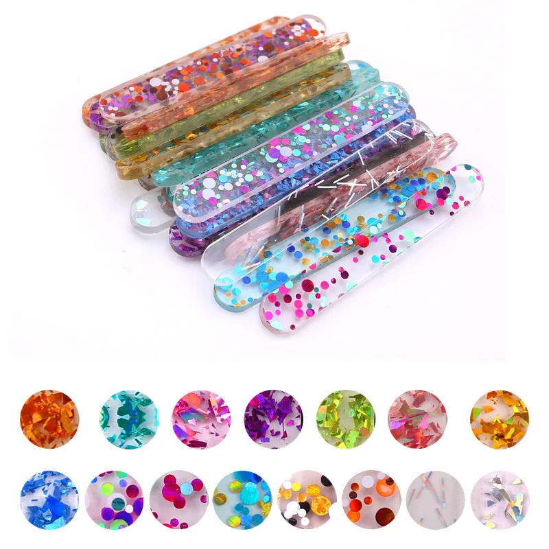 10pcs Food Grade Acrylic Ice Cream Sequin Sticks New Summer Homemade Popsicle  Accessories Reusable Creative Kitchen Model Stick