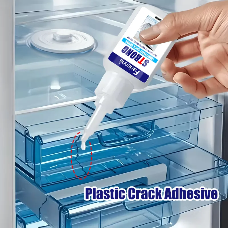 Pegamento para reparación de cajones de refrigerador Fariienne de 35 ml: adhesivo transparente fuerte para grietas en plástico y reparación sin costuras