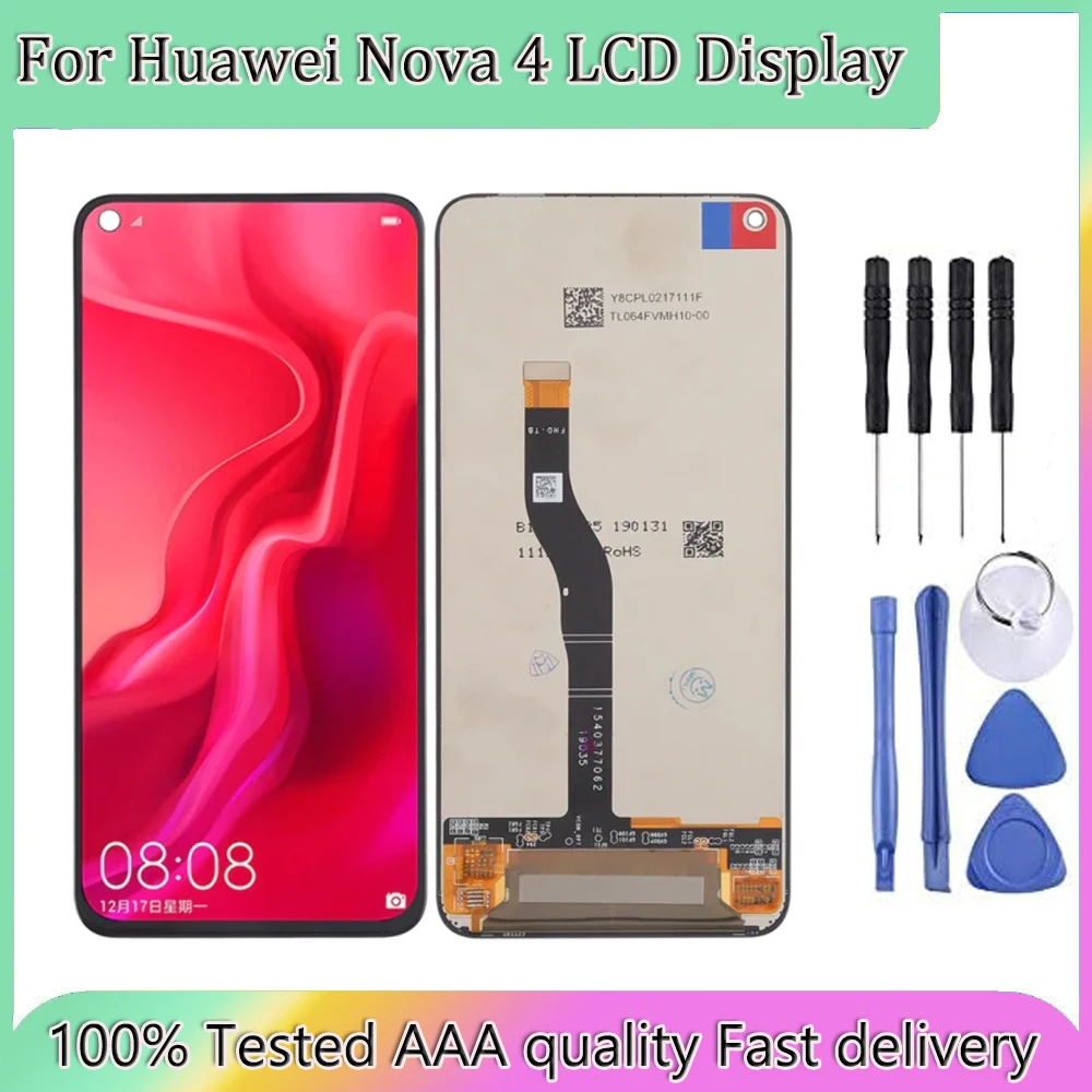 For Huawei Nova4 LCD Display Nova4 Touch Screen Models VCE-AL00 TL00 L22 Panel Digitizer Replacement Parts with Replacement Tool