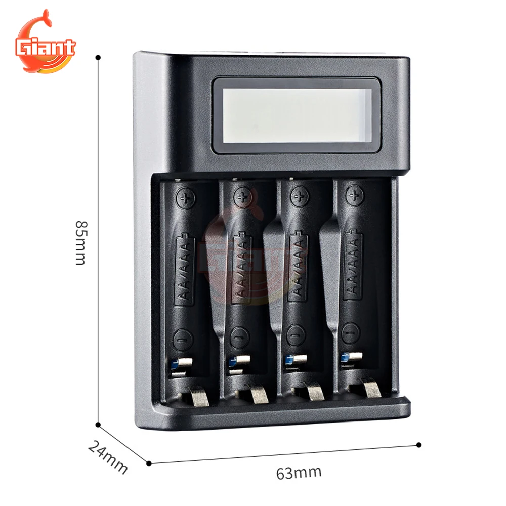 4 Slots Intelligent Battery Charger Digital Battery Capacity Tester USB Rechargeable Battery Charger LED Battery Level Indicator