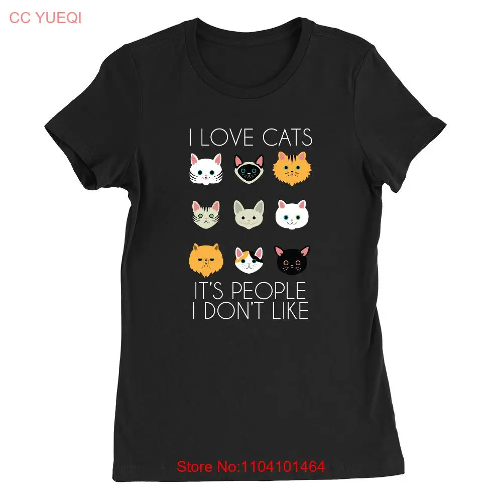 

I Like Cats Womens T-Shirt Cat Lover All Cats Present Gift Funny