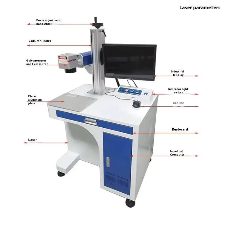 Macchina per incisione laser in vetro UV Fibra di metallo 20W 30W 50W Macchina per marcatura laser semiautomatica Chuangxin da tavolo