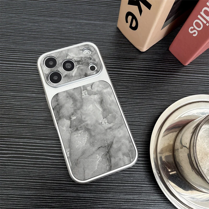 Luxury Marble Pattern Case For iPhone 18 17 16 15 14 13 Pro Max Large Window Camera Hard PC Shockproof Back Cover view 4