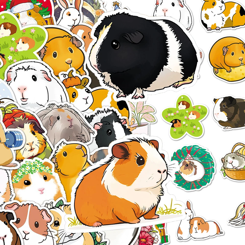 

10/30/51pcs Kawaii Animal Cavia Porcellus Stickers Cute Cartoon Sticker for Kids Toy Scrapbook Suitcase Phone Decals Decoration