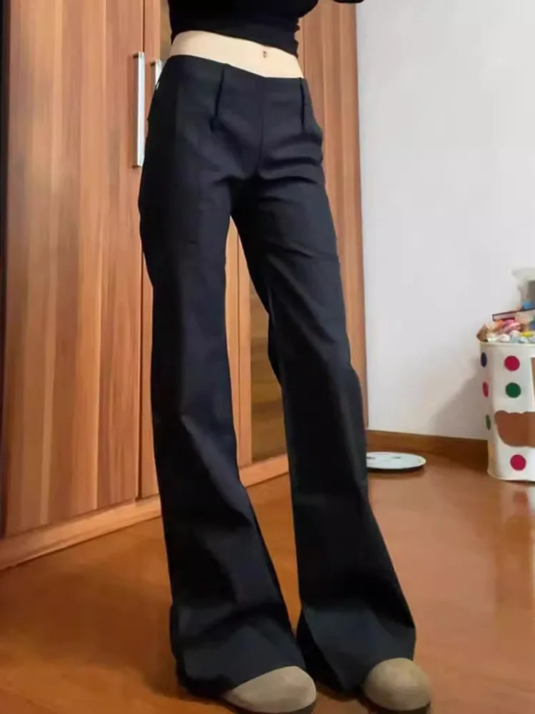 

Bla Faionable прямые брюки длиной до пола с высокой талией, женские весенне-осенние повседневные широкие брюки, расклешенные микро-расклешенные брюки