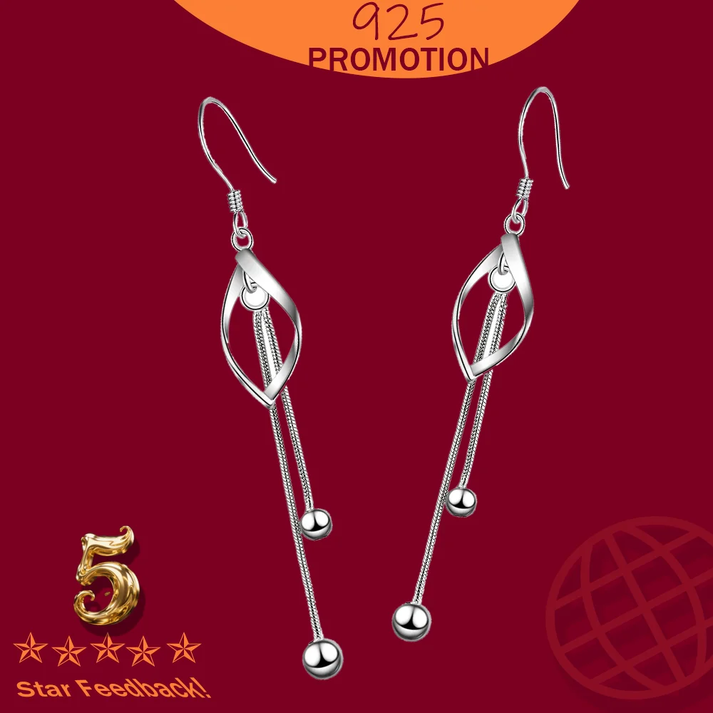 

Stamp 925 Sterling Silver New Arrival Long Tassel Earrings for Women Couples Trendy Charms Earring Wedding Jewelry Gifts 2025