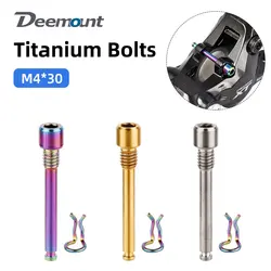 Deemount Gr5 Titanium Bolts Bicycle Hydraulic Disc Brake Caliper Inserts CNC Threaded XT/R/XT Disk Pad TC4 Ti Pin W/ Steel Clip