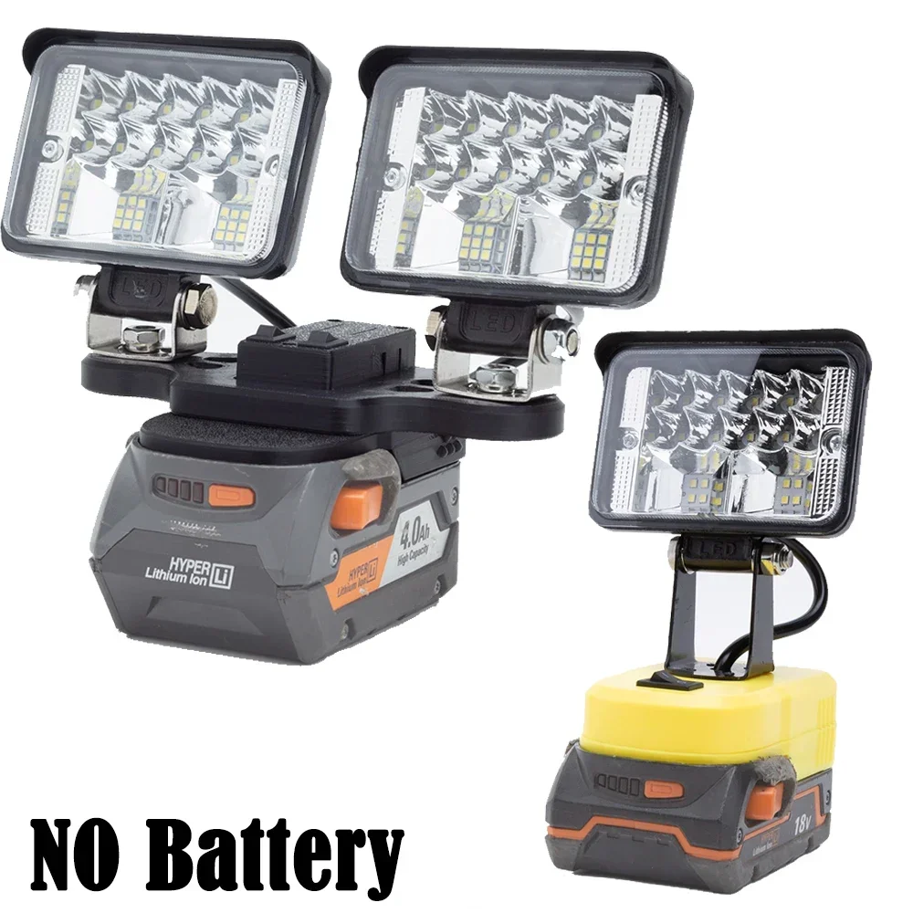 12W Cordless LED Worklight 5600LM W/USB Fast Charge for Ridgid AEG 18V Li-Ion Battery Camping Portable Lantern(NO Battery )