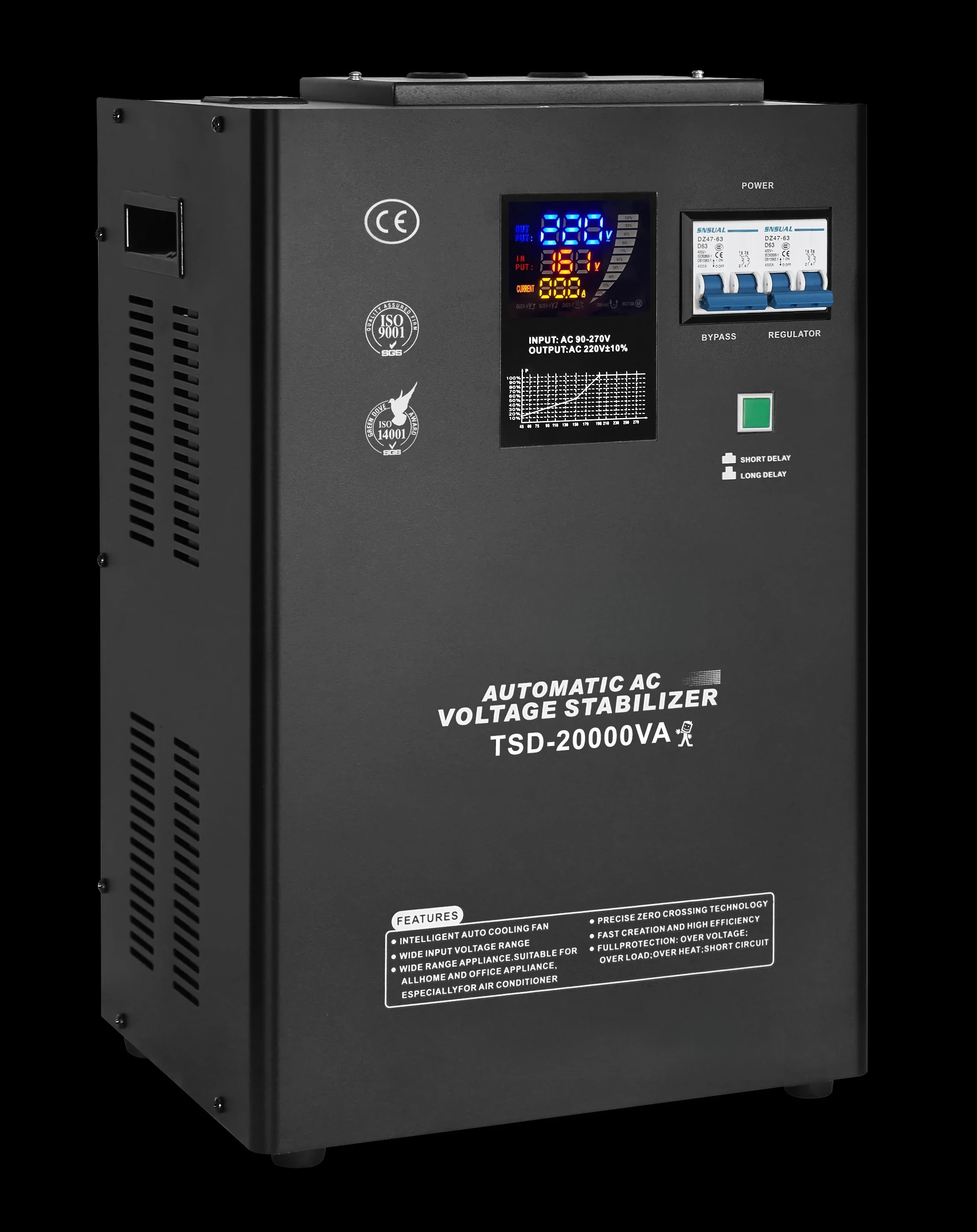 Wall Mounted Automatic Voltage Stabilizer (AVR) 20kVA 30kVA Single Phase 220V/240V